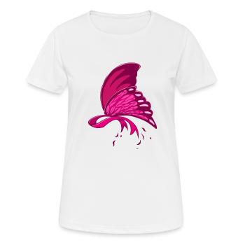 Pink Butterfly Breast Cancer Awareness - Women's Breathable T-Shirt - white - Front - AI Model Female 172 dark (172cm)