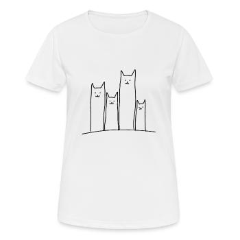 Drôle de chat Maine Coon Perse cadeau de la maison - T-shirt respirant Femme - blanc - Devant - AI Model Female 172 dark (172cm)