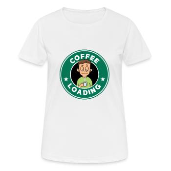 coffee loading - Frauen T-Shirt atmungsaktiv - Weiß - Vorne - AI Model Female 172 dark (172cm)