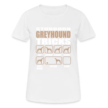 Stubborn Greyhound Tricks design - Women's Breathable T-Shirt - white - Front - AI Model Female 172 dark (172cm)