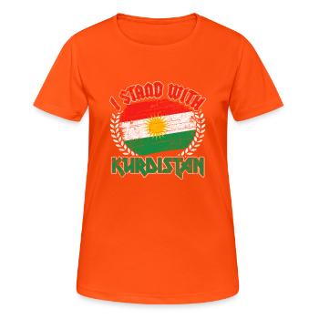 Nation kurde kurde drapeau cadeau fierté - T-shirt respirant Femme - orange néon - Devant - AI Model Female 172 dark (172cm)