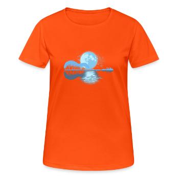 Guitar reflection gift - Women's Breathable T-Shirt - neon orange - Front - AI Model Female 172 dark (172cm)