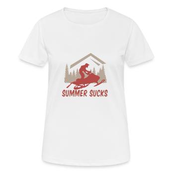L'été craque idée cadeau motoneige - T-shirt respirant Femme - blanc - Devant - AI Model Female 172 dark (172cm)