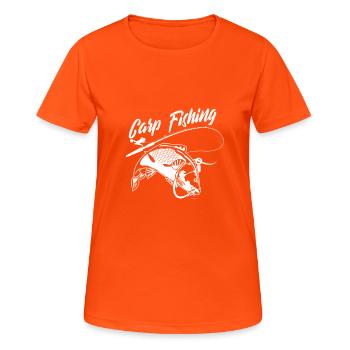Carp fishing gift - Women's Breathable T-Shirt - neon orange - Front - AI Model Female 172 dark (172cm)