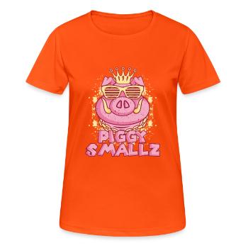 Piggy Smallz Gangster Rapper Schwein Songwriter - Frauen T-Shirt atmungsaktiv - Neonorange - Vorne - AI Model Female 172 dark (172cm)