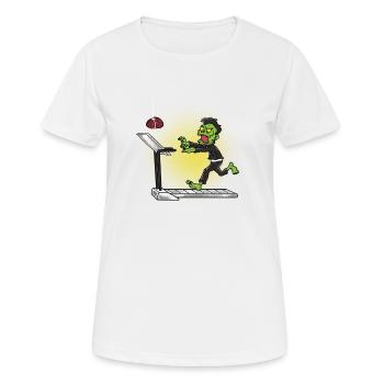 Cadeau Halloween de tapis roulant Zombie - T-shirt respirant Femme - blanc - Devant - AI Model Female 172 dark (172cm)