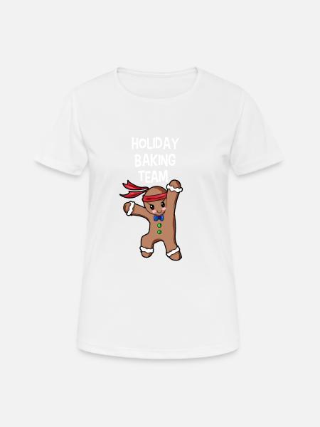 Holiday Baking Team Cadeau de Noël Hiver Joyeux Cadeau de Noël - T-shirt respirant Femme - blanc