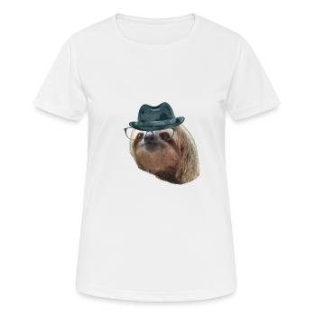Chapeau de gangster Black Glasses Sloths In Clothes - T-shirt respirant Femme - blanc - Devant - AI Model Female 172 dark (172cm)