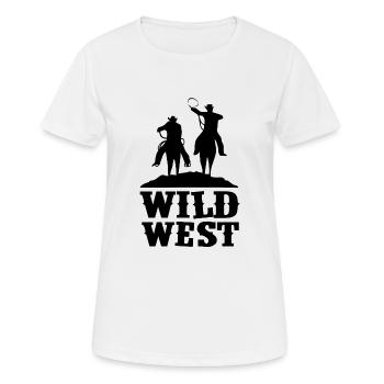 Wild West - Frauen T-Shirt atmungsaktiv - Weiß - Vorne - AI Model Female 172 dark (172cm)