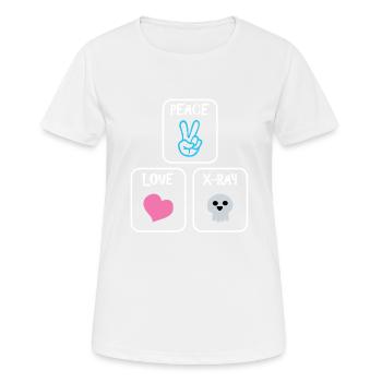 Peace Love XRay Radiology Tech - Women's Breathable T-Shirt - white - Front - AI Model Female 172 dark (172cm)