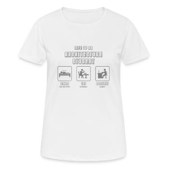 Étude d'architecture - T-shirt respirant Femme - blanc - Devant - AI Model Female 172 dark (172cm)