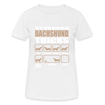 Stubborn Dachshund Tricks design - Women's Breathable T-Shirt - white - Front - AI Model Female 172 dark (172cm)