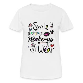 Make-Up - Frauen T-Shirt atmungsaktiv - Weiß - Vorne - AI Model Female 172 dark (172cm)