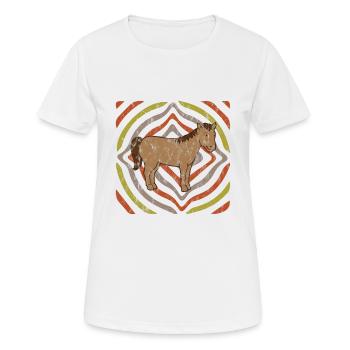Cheval hypnose rétro en détresse - T-shirt respirant Femme - blanc - Devant - AI Model Female 172 dark (172cm)