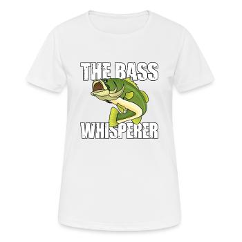 Whisperer Basse Pêche Basse Basse Bouche - T-shirt respirant Femme - blanc - Devant - AI Model Female 172 dark (172cm)