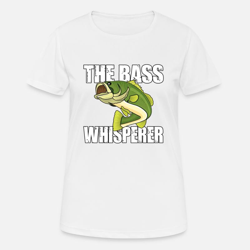 Whisperer Basse Pêche Basse Basse Bouche - T-shirt respirant Femme - blanc