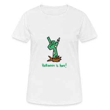 Halloween is here the rise of zombies gift idea - Women's Breathable T-Shirt - white - Front - AI Model Female 172 dark (172cm)