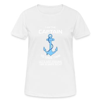Je suis le capitaine blanc - T-shirt respirant Femme - blanc - Devant - AI Model Female 172 dark (172cm)
