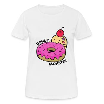 Donut Monster - Frauen T-Shirt atmungsaktiv - Weiß - Vorne - AI Model Female 172 dark (172cm)