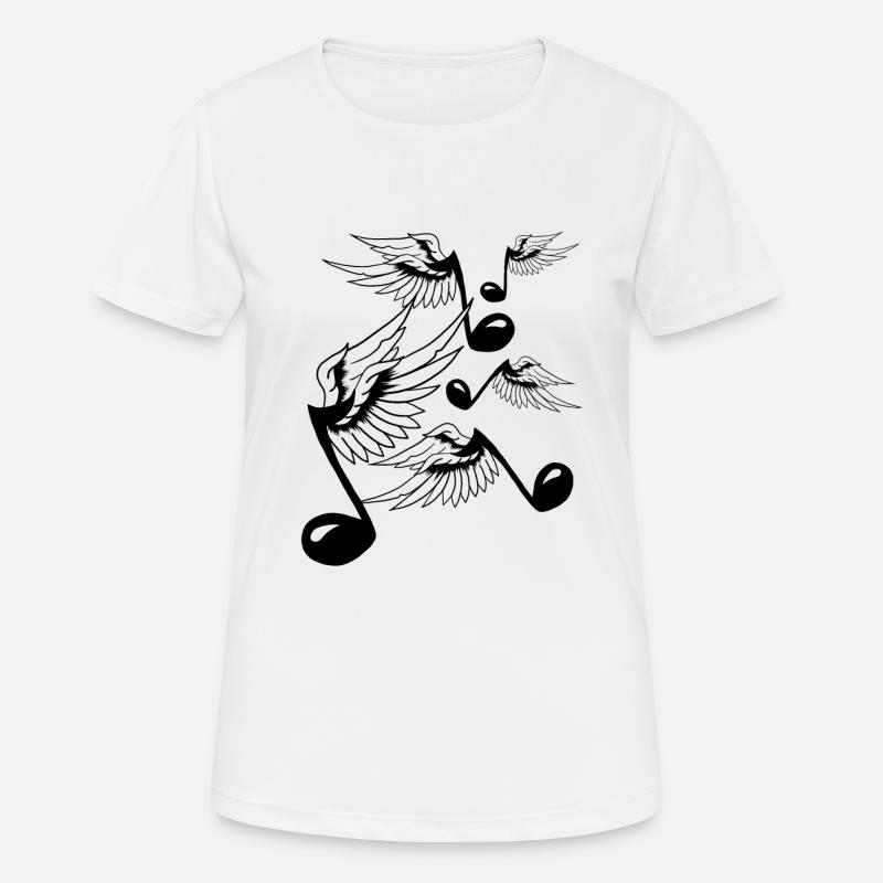 Dancing musical notes with wings music symbol gift - Women's Breathable T-Shirt - white