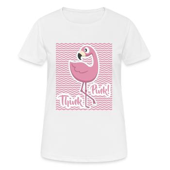 PENSEZ ROSE Flamingo - T-shirt respirant Femme - blanc - Devant - AI Model Female 172 dark (172cm)
