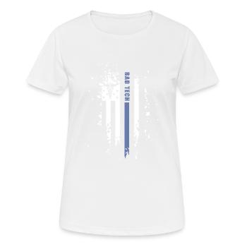 Drapeau de la ligne bleue américaine de radiologie Tech - T-shirt respirant Femme - blanc - Devant - AI Model Female 172 dark (172cm)