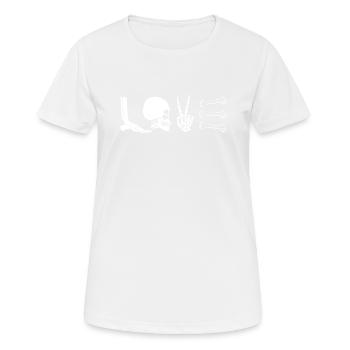 Radiologie Life Love Skeleton Bone Wörter - - Frauen T-Shirt atmungsaktiv - Weiß - Vorne - AI Model Female 172 dark (172cm)