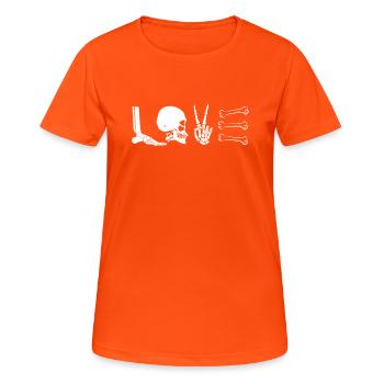 Radiologie Life Love Skeleton Bone Wörter - - Frauen T-Shirt atmungsaktiv - Neonorange - Vorne - AI Model Female 172 dark (172cm)