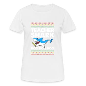 Teachershark cadeau de pull laid - T-shirt respirant Femme - blanc - Devant - AI Model Female 172 dark (172cm)
