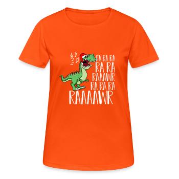 Dinosaur singing Christmas gift - Women's Breathable T-Shirt - neon orange - Front - AI Model Female 172 dark (172cm)