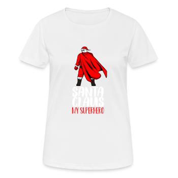 Weihnachtsmann Superheld Geschenk - Frauen T-Shirt atmungsaktiv - Weiß - Vorne - AI Model Female 172 dark (172cm)