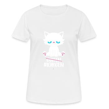 Cadeau de chat Guten morgen - T-shirt respirant Femme - blanc - Devant - AI Model Female 172 dark (172cm)