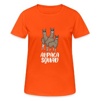 Alpaca squad gift - Women's Breathable T-Shirt - neon orange - Front - AI Model Female 172 dark (172cm)