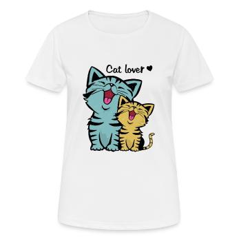 Niedliche Katzen | Miezekatze Tierliebe Geschenk - Frauen T-Shirt atmungsaktiv - Weiß - Vorne - AI Model Female 172 dark (172cm)