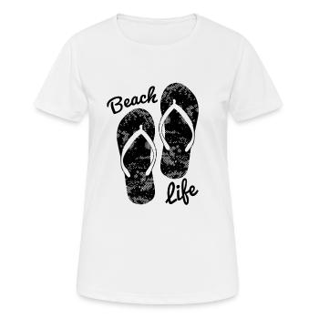 plage - T-shirt respirant Femme - blanc - Devant - AI Model Female 172 dark (172cm)