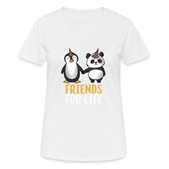 Amis pour la vie cadeau pingouin et panda - T-shirt respirant Femme - blanc - Devant - AI Model Female 172 dark (172cm)