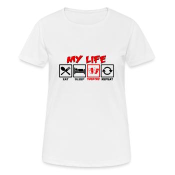 théâtre - T-shirt respirant Femme - blanc - Devant - AI Model Female 172 dark (172cm)