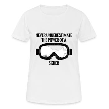 Sports d'hiver - Ski - Après-ski - Cadeau - T-shirt respirant Femme - blanc - Devant - AI Model Female 172 dark (172cm)