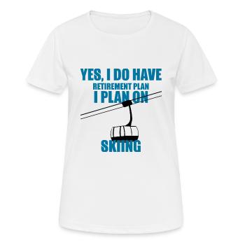 Sports d'hiver - Ski - Après-ski - Cadeau - T-shirt respirant Femme - blanc - Devant - AI Model Female 172 dark (172cm)