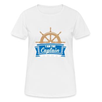 Seefahrer / Seemann - Ich bin der Kapitän! - Frauen T-Shirt atmungsaktiv - Weiß - Vorne - AI Model Female 172 dark (172cm)
