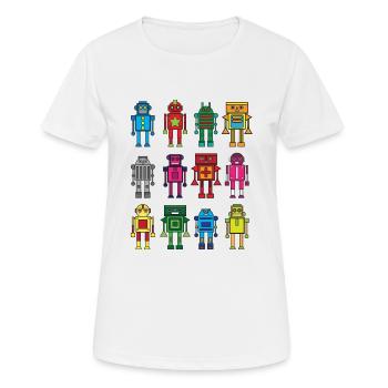 Robot Gift Robotics Retro Toys Fun - Women's Breathable T-Shirt - white - Front - AI Model Female 172 dark (172cm)