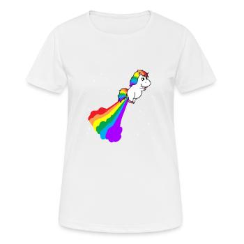 Unicorn Fart Gift for Unicorn Lovers - Women's Breathable T-Shirt - white - Front - AI Model Female 172 dark (172cm)