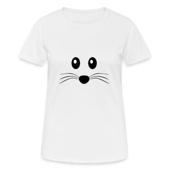 Museau Souris Mignonne - Idée Cadeau Visage Souris - T-shirt respirant Femme - blanc - Devant - AI Model Female 172 dark (172cm)