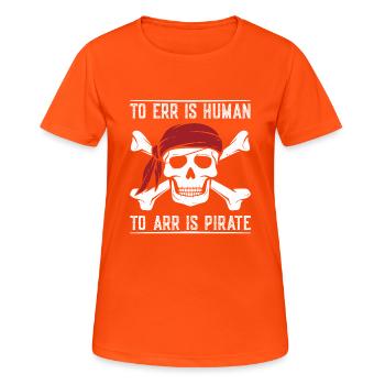L'erreur est humaine - T-shirt respirant Femme - orange néon - Devant - AI Model Female 172 dark (172cm)