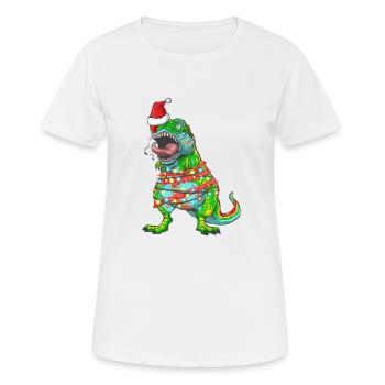 Arbre de Noël TRex Tree Rex Dinosaur - T-shirt respirant Femme - blanc - Devant - AI Model Female 172 dark (172cm)