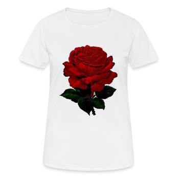 Rose vintage rouge - T-shirt respirant Femme - blanc - Devant - AI Model Female 172 dark (172cm)
