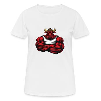 Stark wie Ochse Bodybuilding Geschenk - Frauen T-Shirt atmungsaktiv - Weiß - Vorne - AI Model Female 172 dark (172cm)