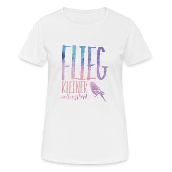 Mouche petite perruche - T-shirt respirant Femme - blanc - Devant - AI Model Female 172 dark (172cm)