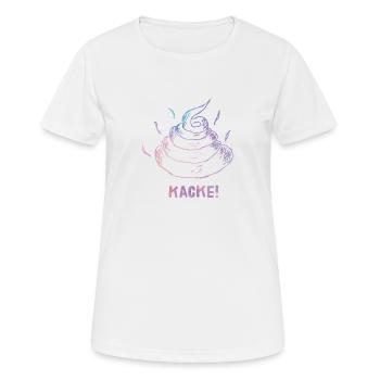 Kacke Scheißhaufen Stuhlgang Scheisse Schrottwicht - Frauen T-Shirt atmungsaktiv - Weiß - Vorne - AI Model Female 172 dark (172cm)