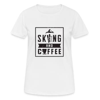 Skiing Coffee Winter Sports Skis Snow Winter - Women's Breathable T-Shirt - white - Front - AI Model Female 172 dark (172cm)